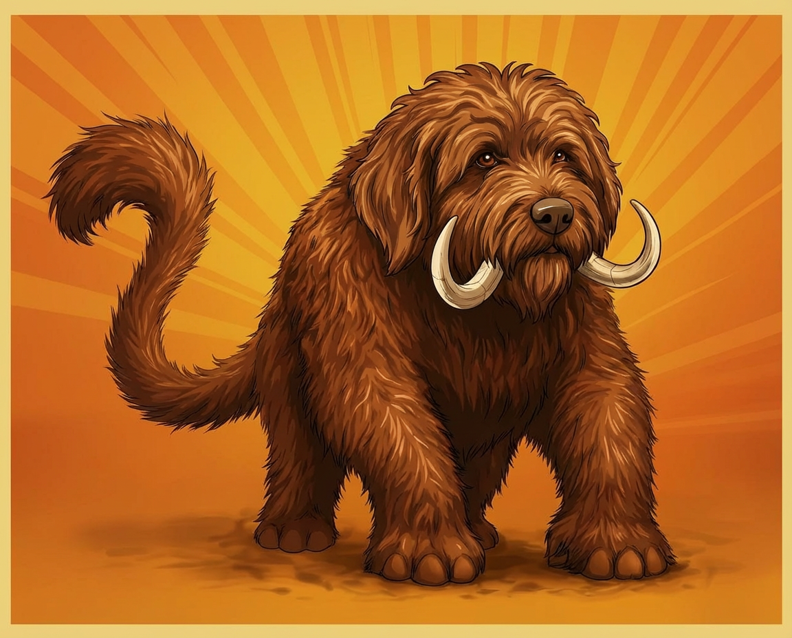 Unknown Character Easter Egg Picture. Large brown dog-mastodon creature.