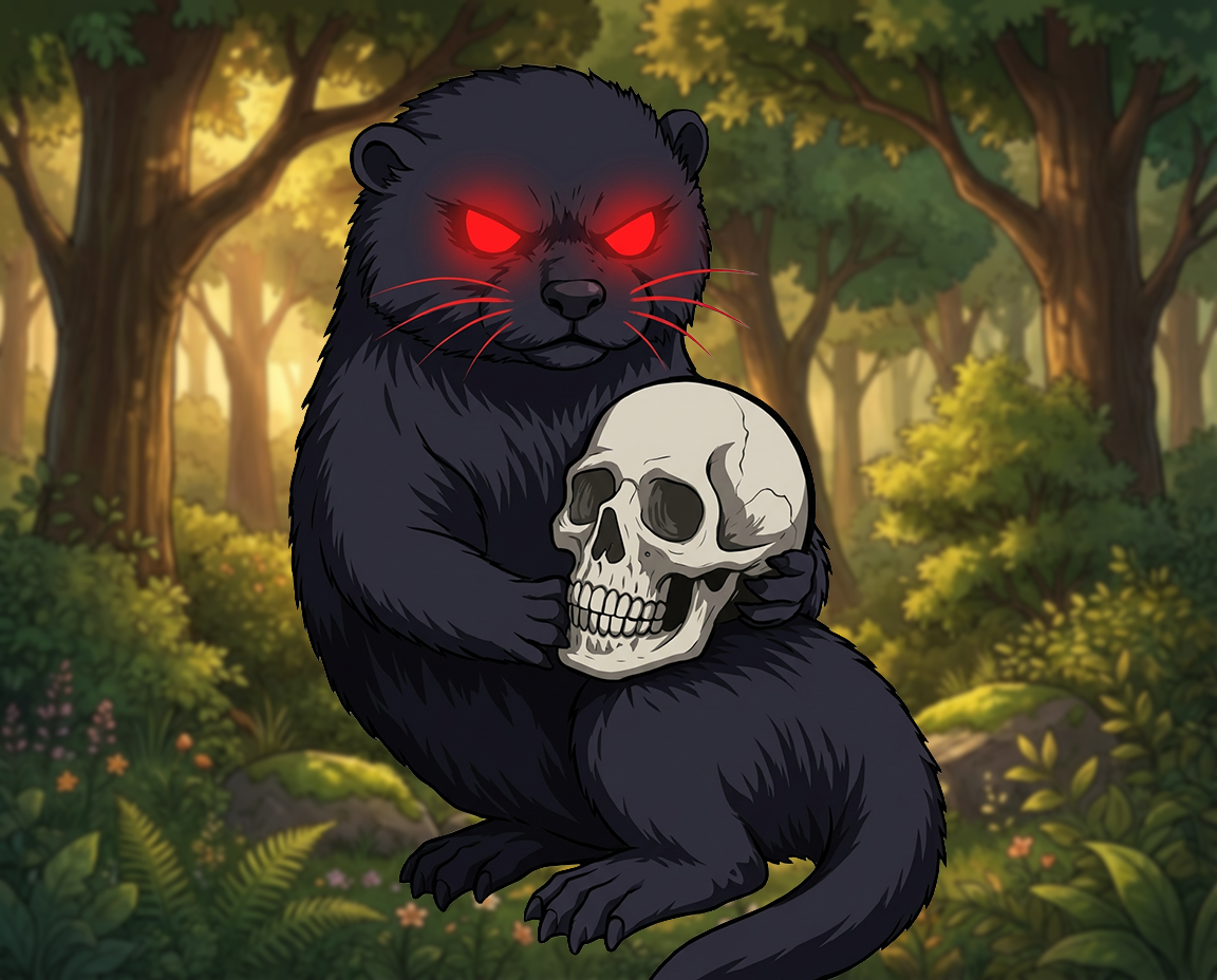 Murder Otter, a mutated otter character from Atomic Critters, combining charm and menace after the Engine’s detonation.