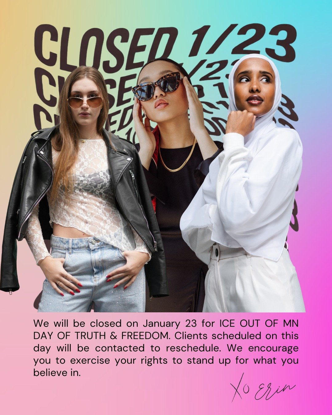 Blend will be closed for the day on 1/23.