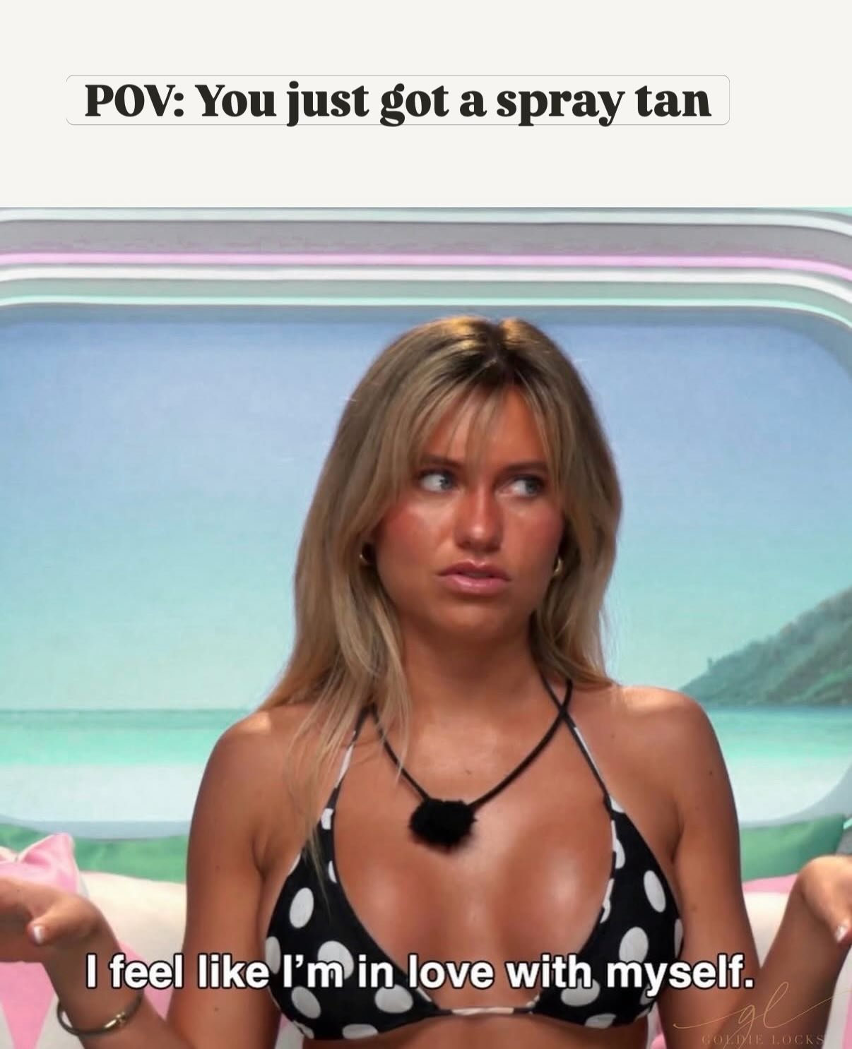 A hot new bombshell enters the spray tan tent