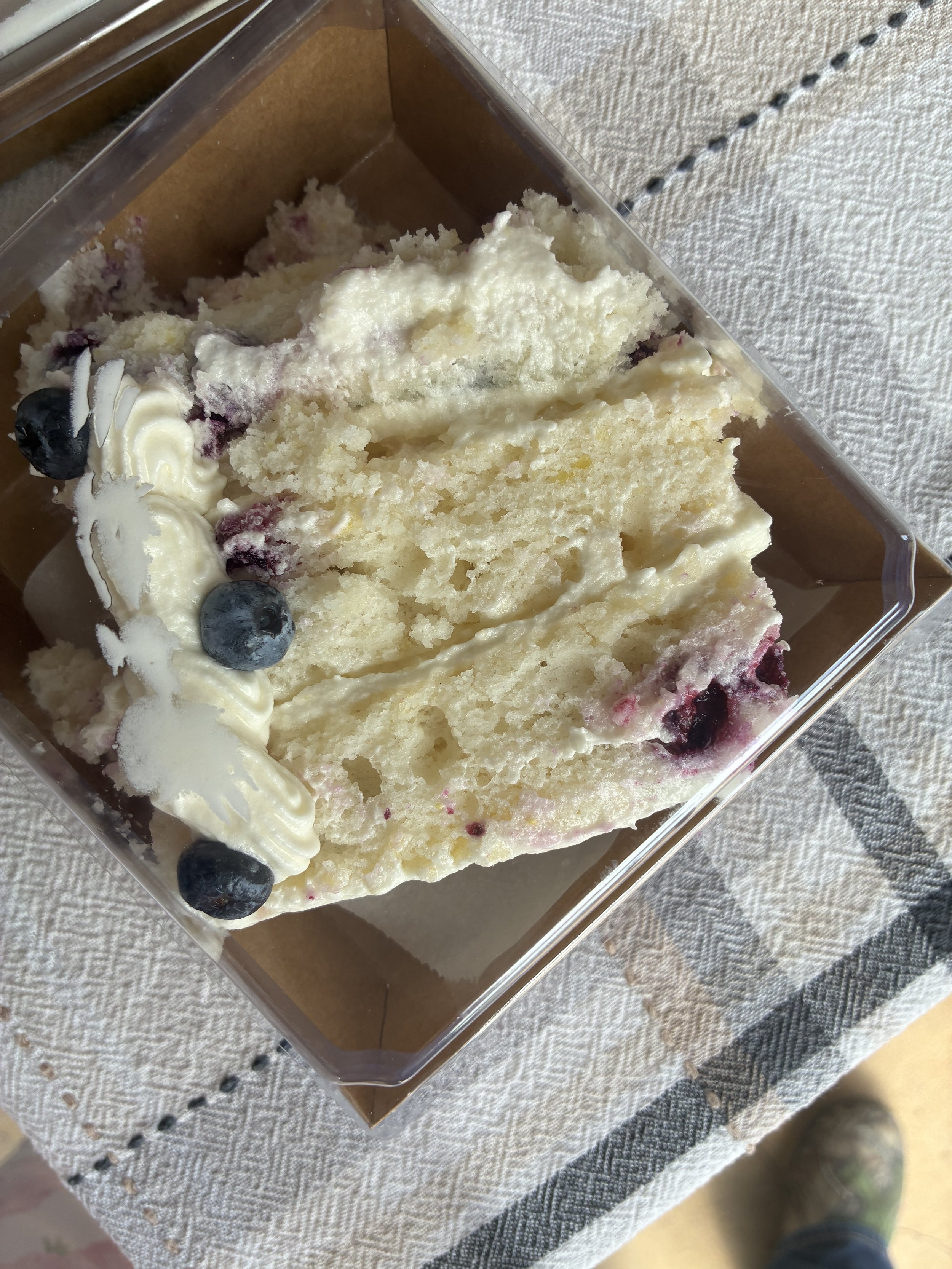 Lemon Blueberry Cake Slices w/Lemon Cream Cheese Frosting