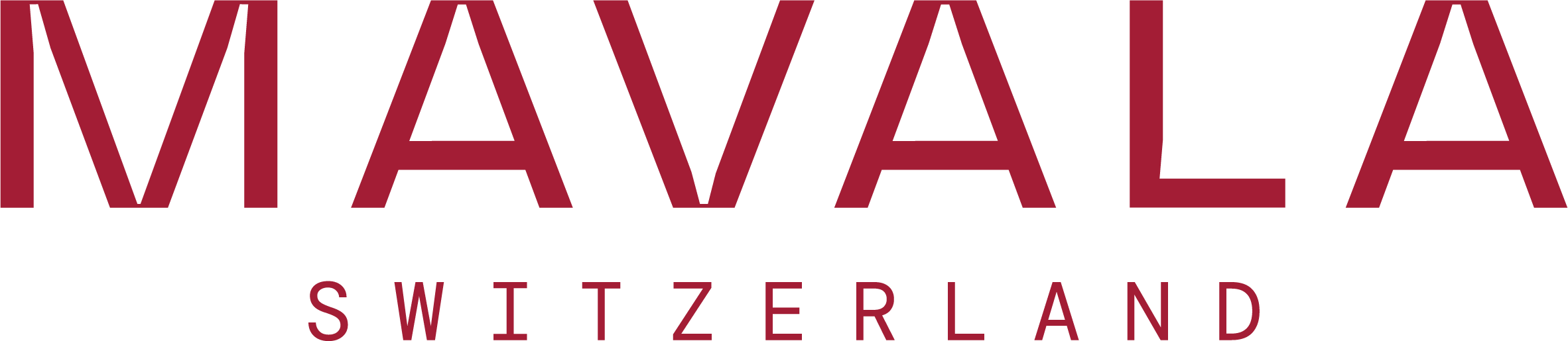 Das Bild zeigt das Logo der Stadt Mavala in der Schweiz, mit großem, rotem Schriftzug auf schwarzem Hintergrund.