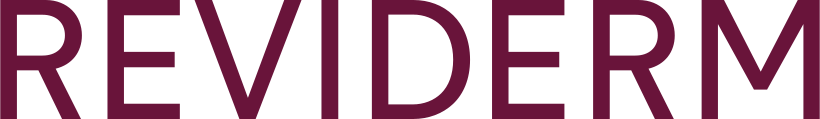 Der Text 'REVIDERM' in großen, dunklen Buchstaben auf weißem Hintergrund.