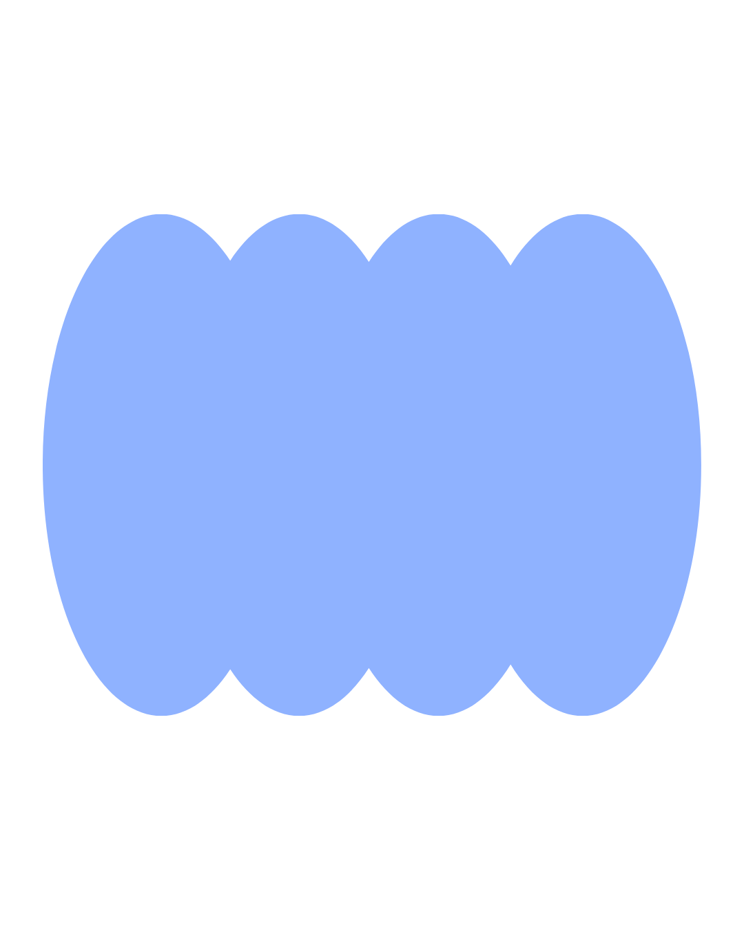 Illustration of a stylized blue cloud with a wavy outline on a black background.
