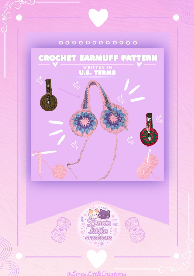 PDF Earmuff Crochet Pattern ˚˖𓍢ִ໋🧶˚☊