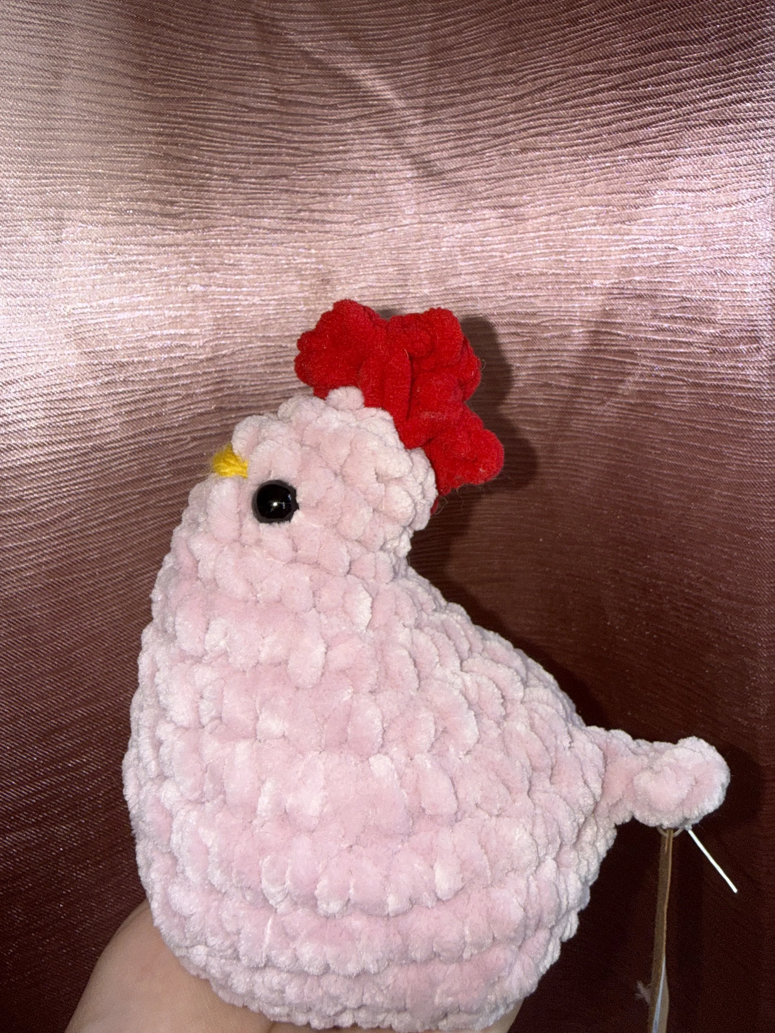 Pink Crochet Chicken Plush •᷄ɞ•᷅ 🐓