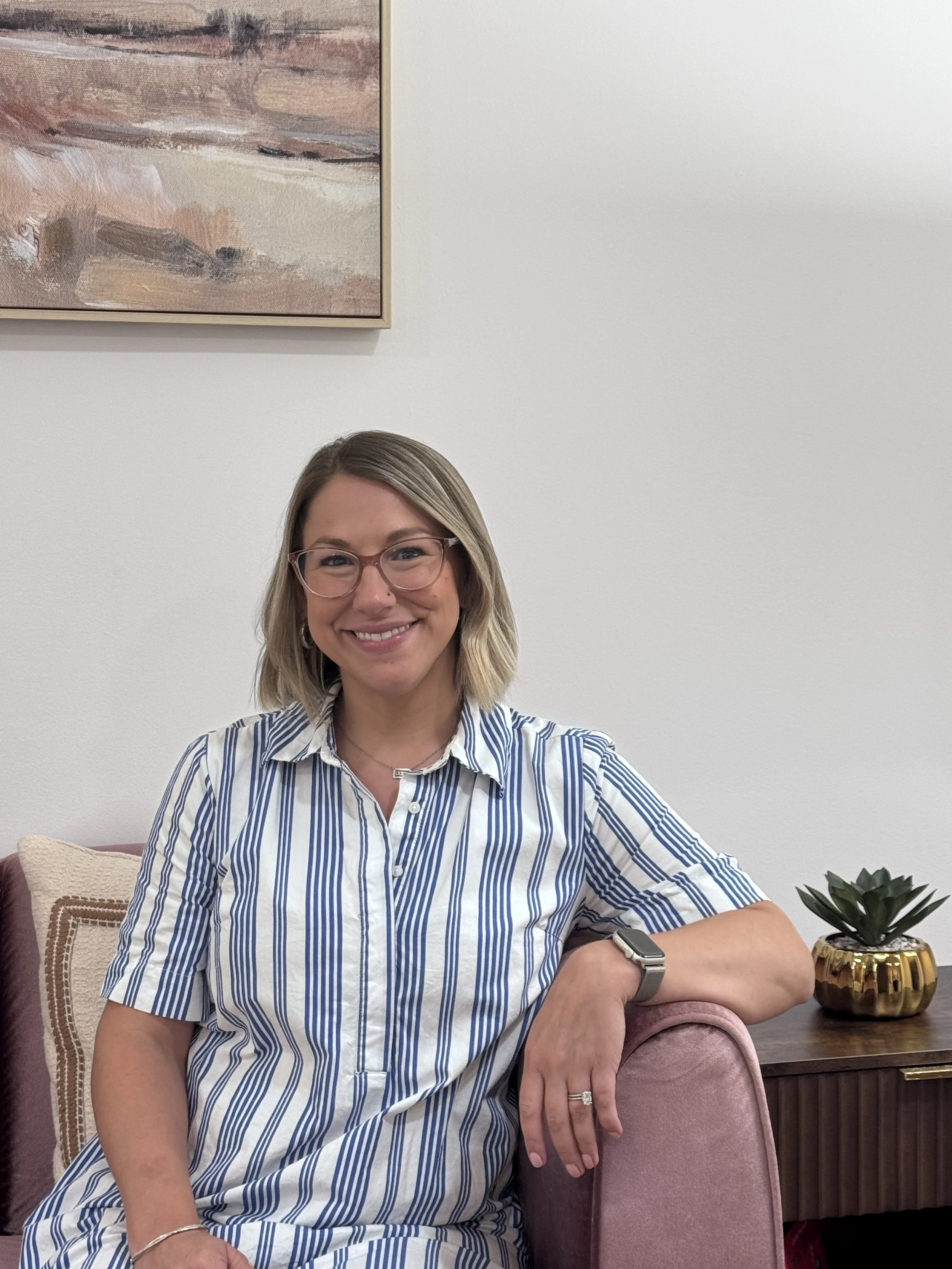 Professional headshot of Julia Newbury, licensed therapist in Chicago and founder of Newbury Counseling.