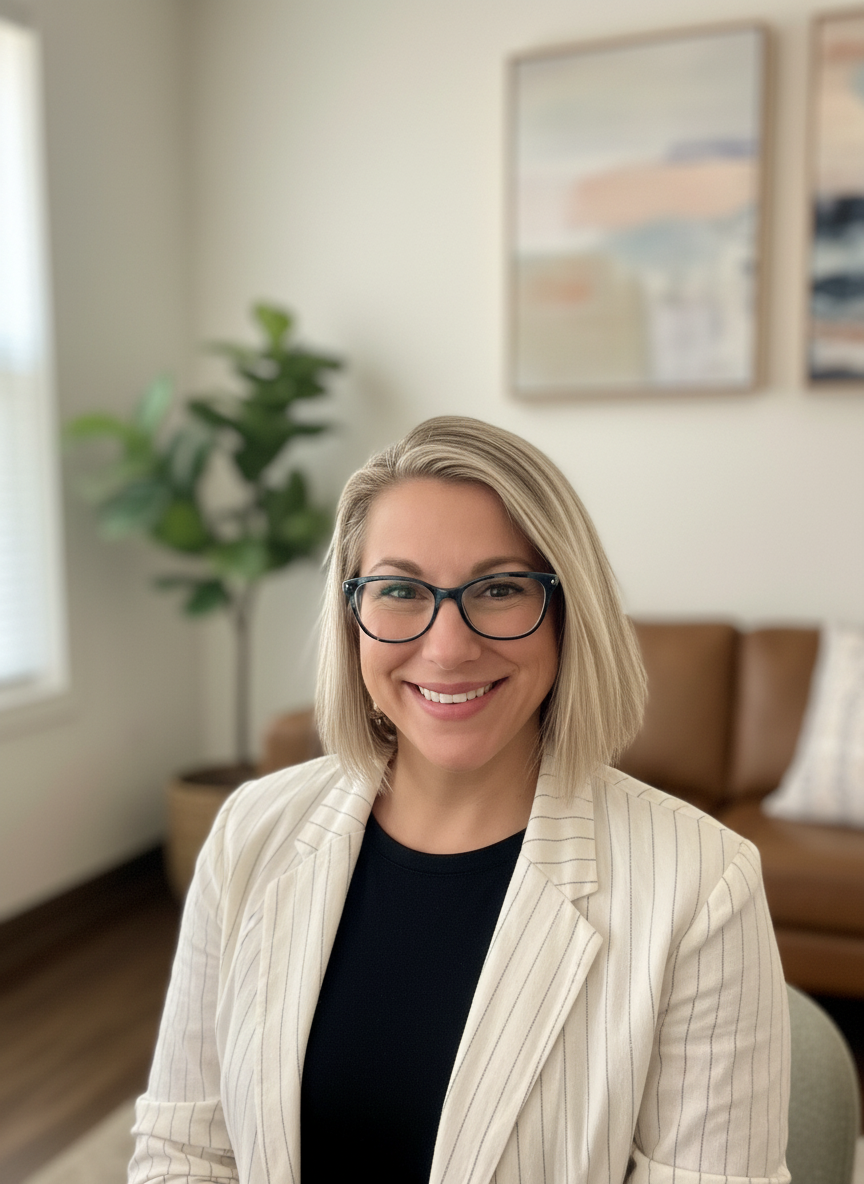 Professional headshot of Julia Newbury, licensed therapist in Chicago and founder of Newbury Counseling.