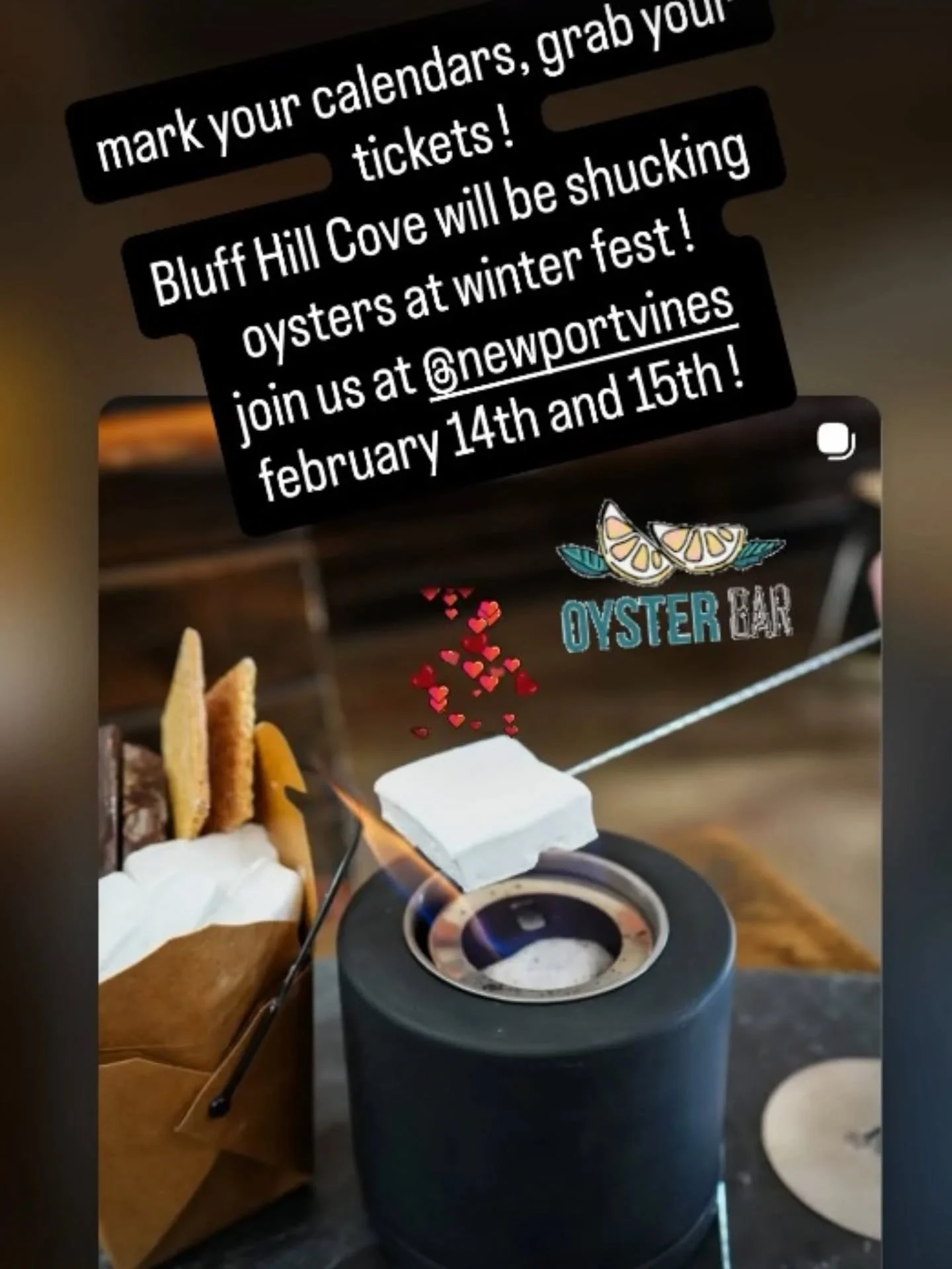 Don't panic! We figured out what you're gonna do for #valentinesday !!! :0
@newportvines
Fine Rhode Island wine, wintery accouterments, Bluff Hill Cove Oysters, and more.

We'll be shucking all weekend so don't miss it!
