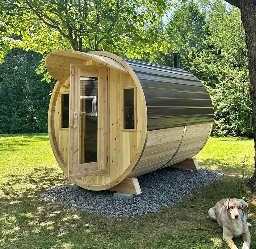 Cedar Barrel Sauna made from premium materials