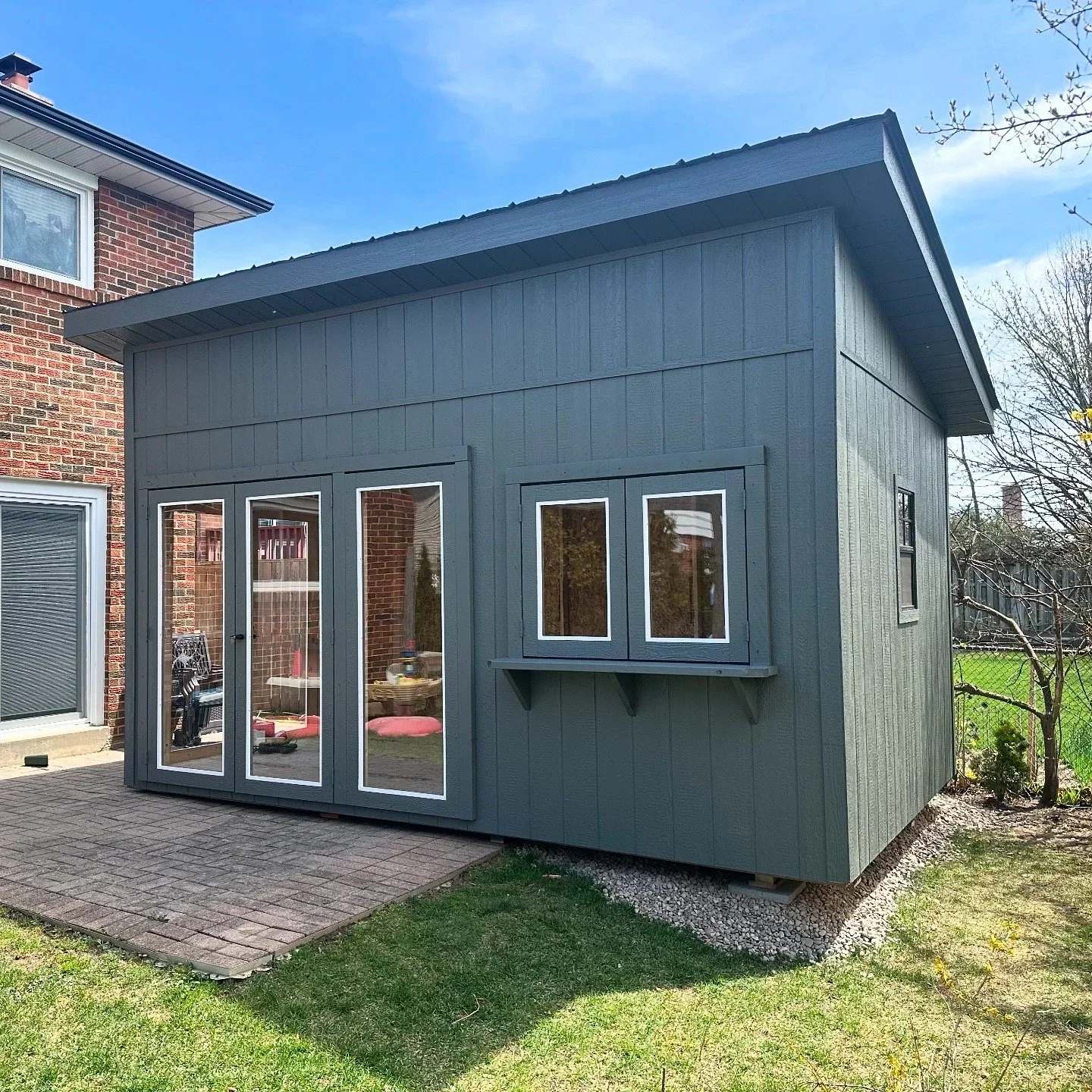 Luxury studio shed built in Vaughan backyard. Great for work from home offices