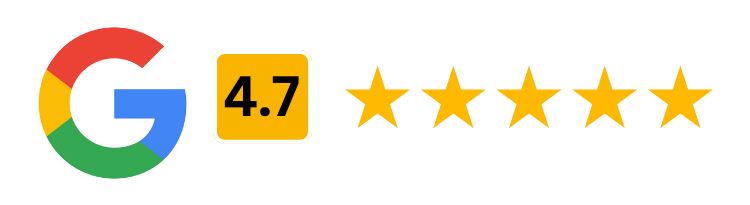 Google logo with a 4.7 star rating