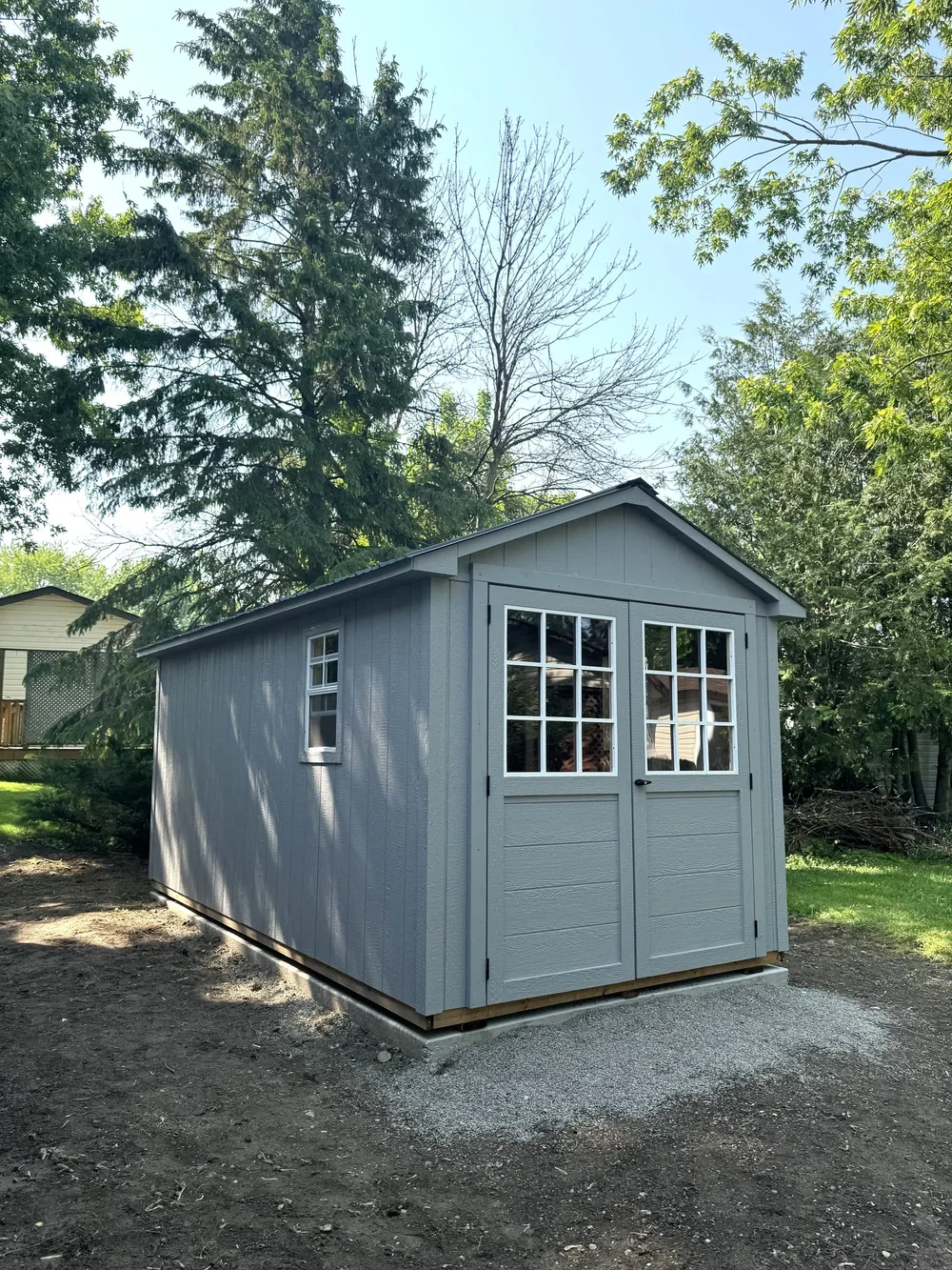 Gable shed built in Ontario