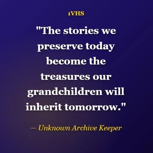 #1VHS #FamilyStories #FamilyHistory #PreservingMemories #GenerationalWisdom #ElderStories #FamilyLegacy #StorytellingMatters #OralHistory #MemoryKeeping #FamilyHeirlooms #IntergenerationalConnection #LifeStories #FamilyTraditions #WisdomKeepers #Lega