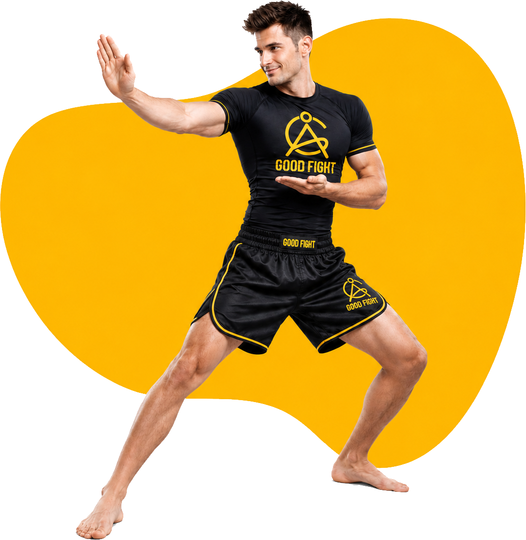 Man demonstrating an open-hand karate stance.png