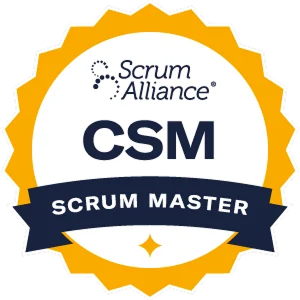 Scrum Alliance CSM Scrum Master certification badge