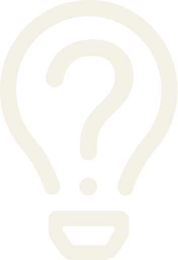 Icon of a lightbulb with a question mark inside
