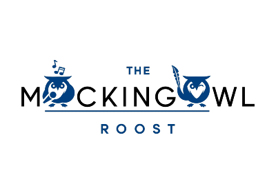 Logo featuring two stylized owls with glasses, one on the left and one on the right, separated by a horizontal line with the words "THE ROOST" underneath.