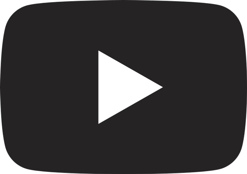 YouTube play button icon with black background and white triangle