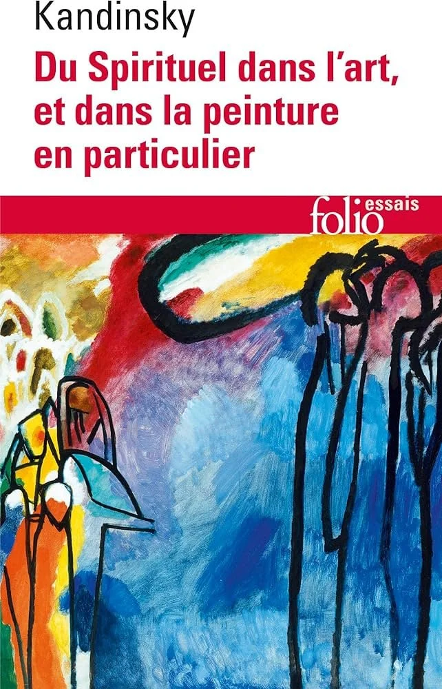 Couverture d'un livre avec un titre en français et une peinture abstraite aux couleurs vives.