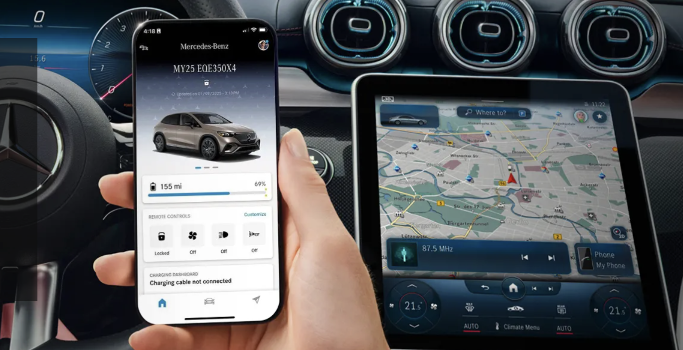 In Cabin Technolog: MBUX Infotainment & Displays: The system uses "Zero Layer" technology to show relevant apps and functions without deep menu diving. Displays include touchscreen, voice control, and sometimes Augmented Reality navigation.
AI and Pe