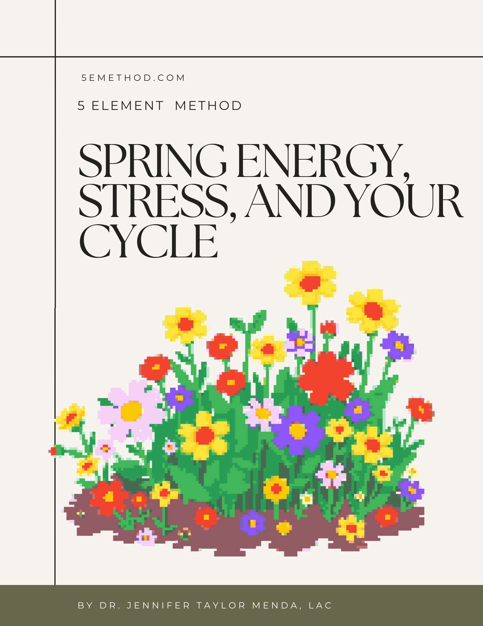 Peach and purple pixel art flowers on a garden bed