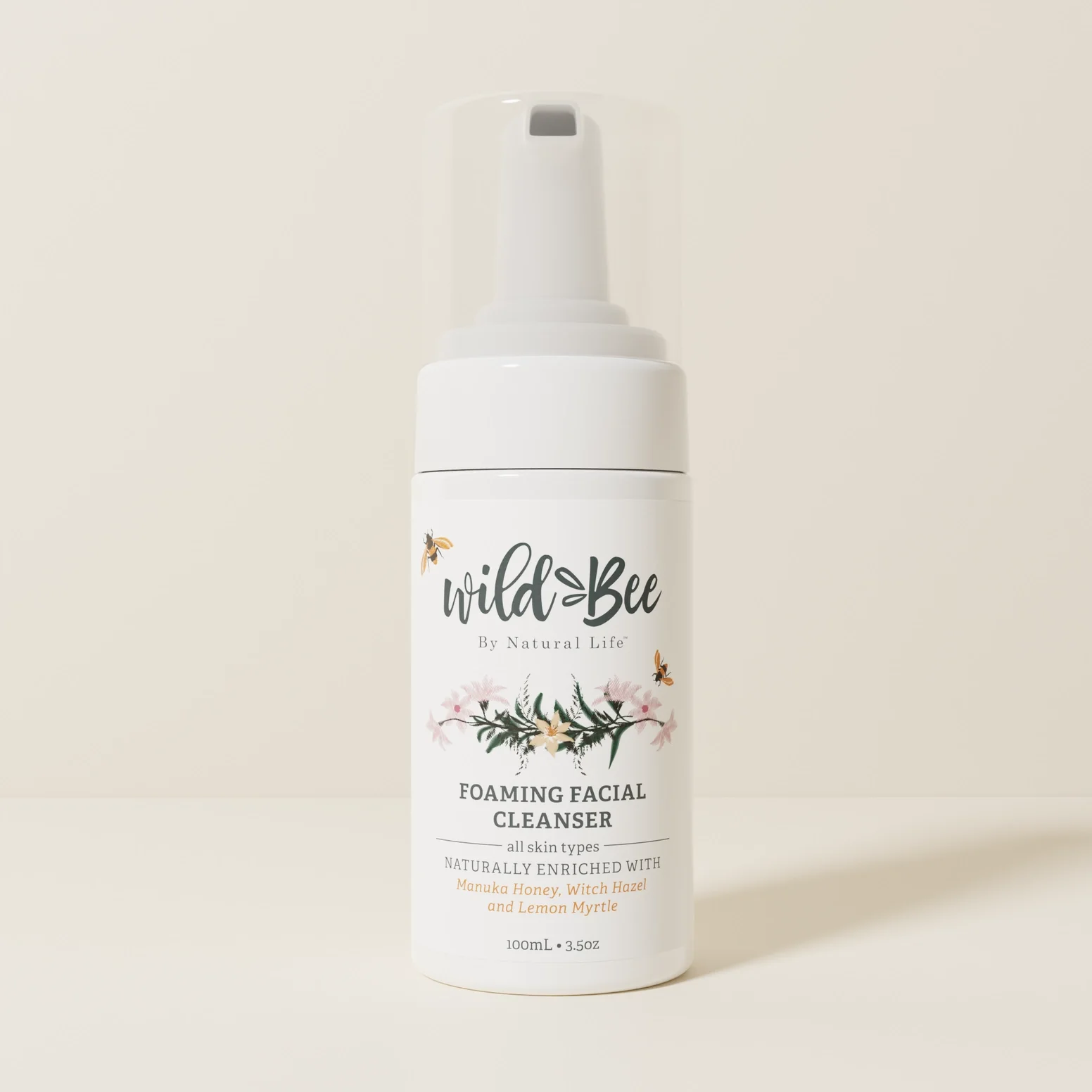 WILD BEES Foaming Facial Cleanser with Manuka Honey, Kakadu Plum, Aloe