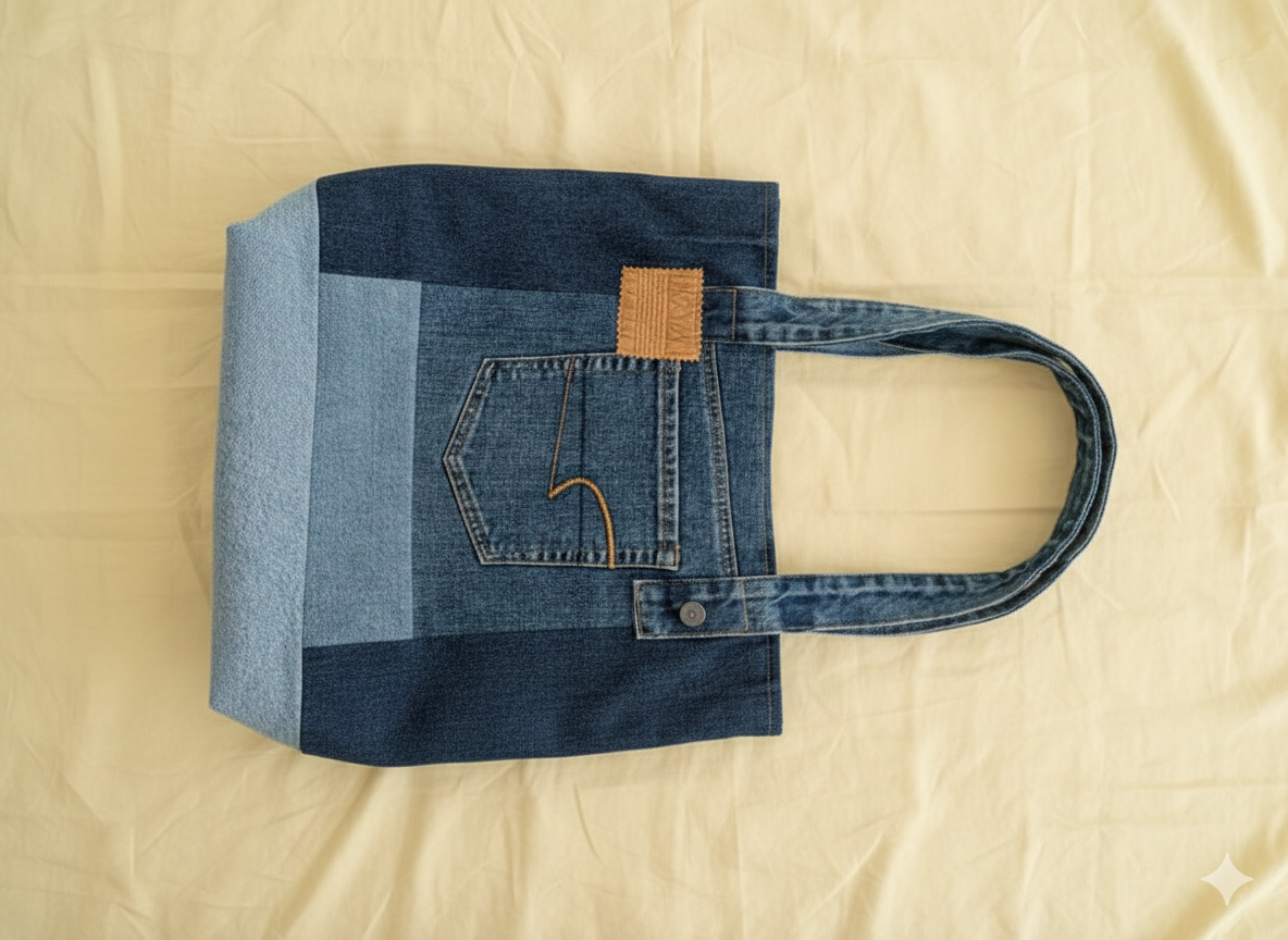 Recycled Denim Bag – Classic Pocket Detail