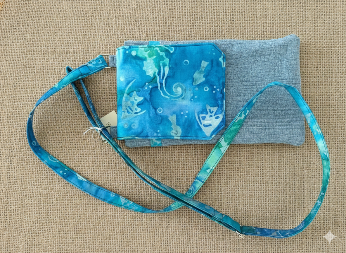 Recycled Denim Crossbody Bag – Ocean Blue