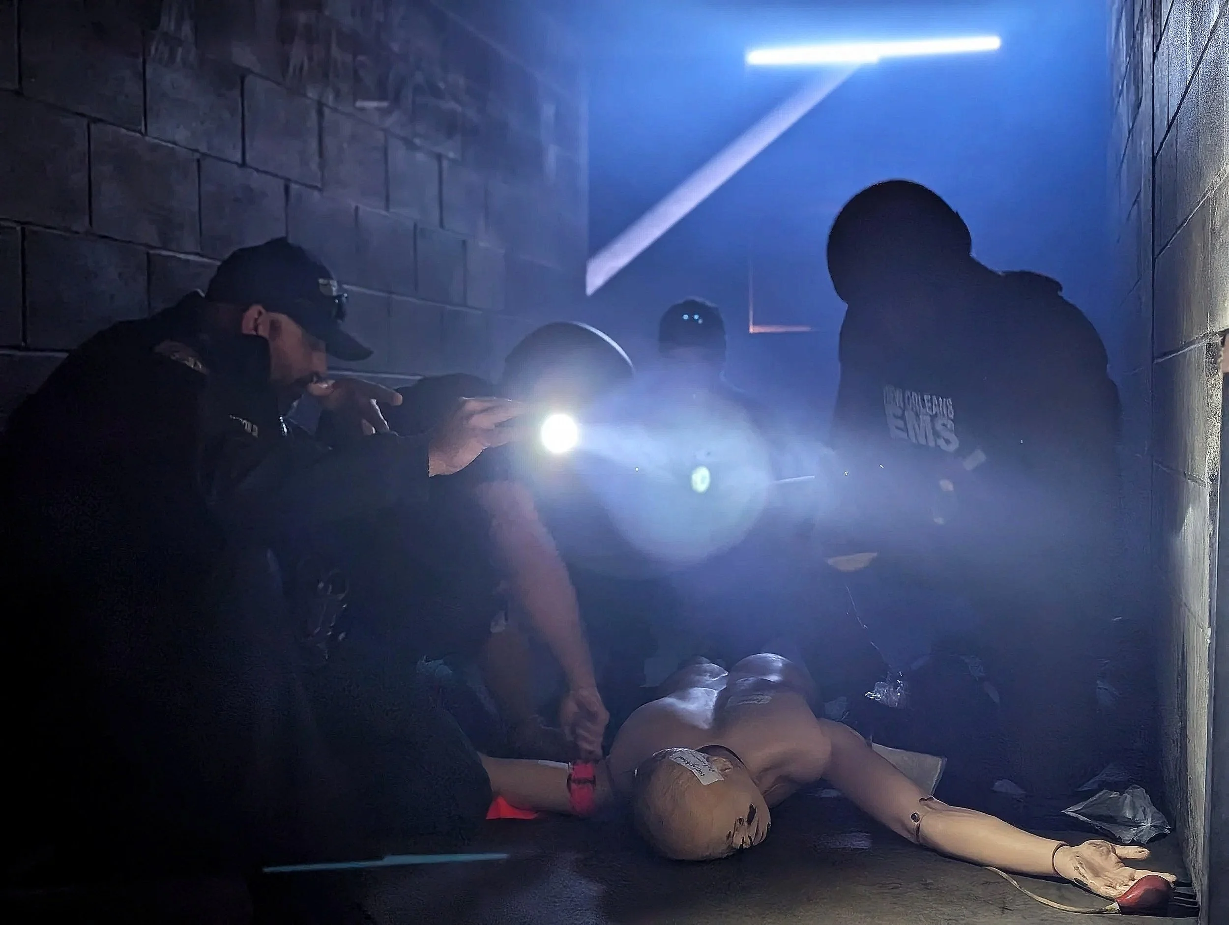 New Orleans EMS tactical medic in field extrication training