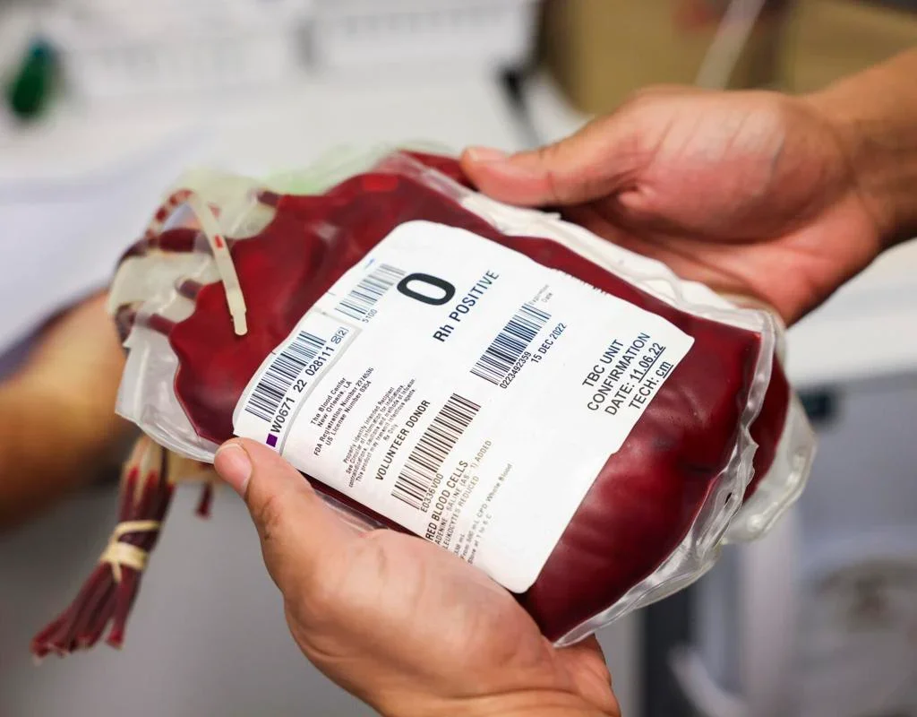 Type O blood from New Orleans EMS blood program blood medic bag