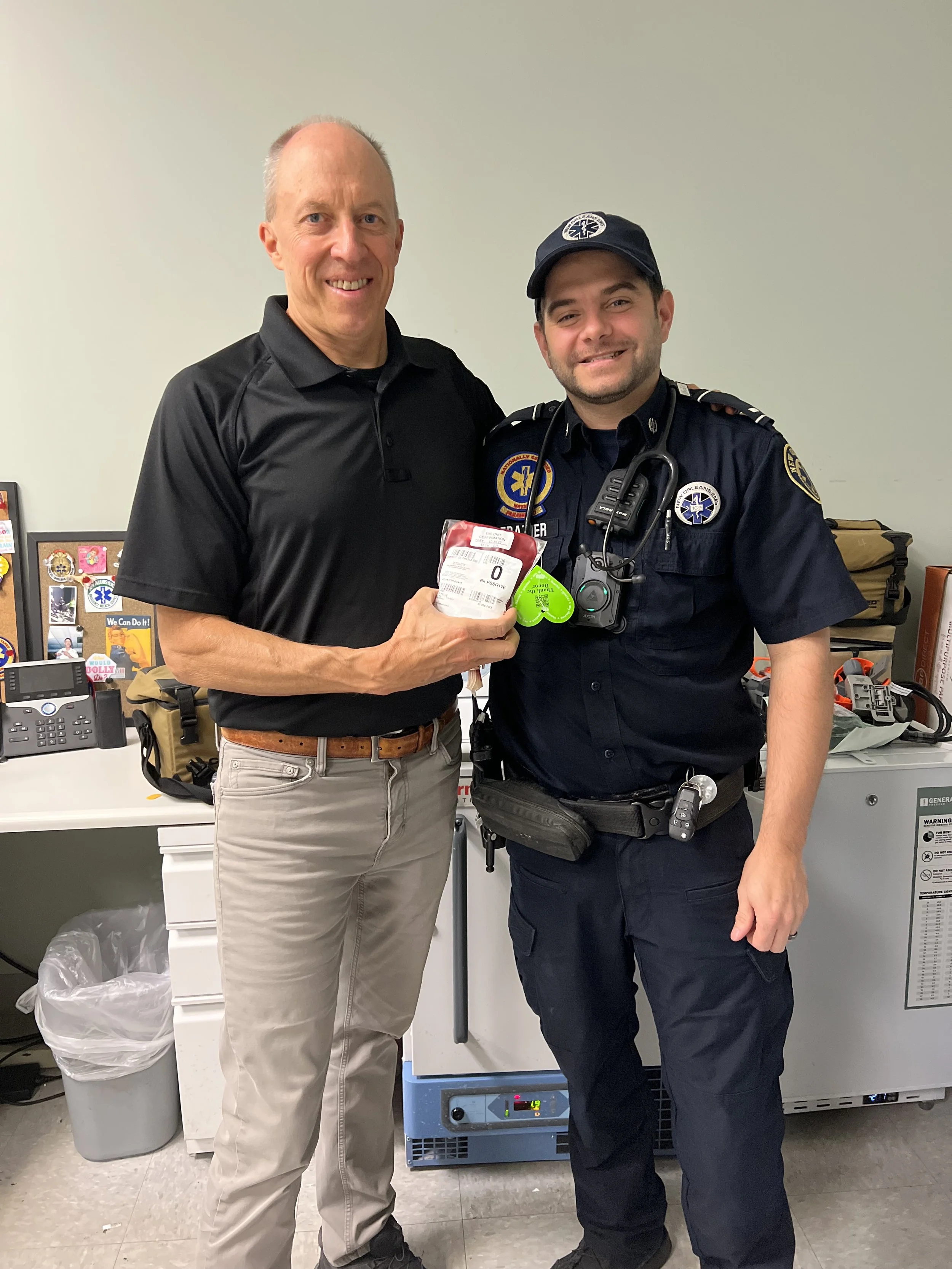 Dr. Mark Piehl with paramedic at life flow training