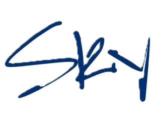 Stylized graffiti-style text reading 'SAUK' in dark blue with light blue and white accents.
