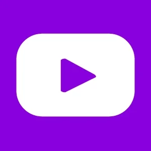 Logo de YouTube avec fond violet