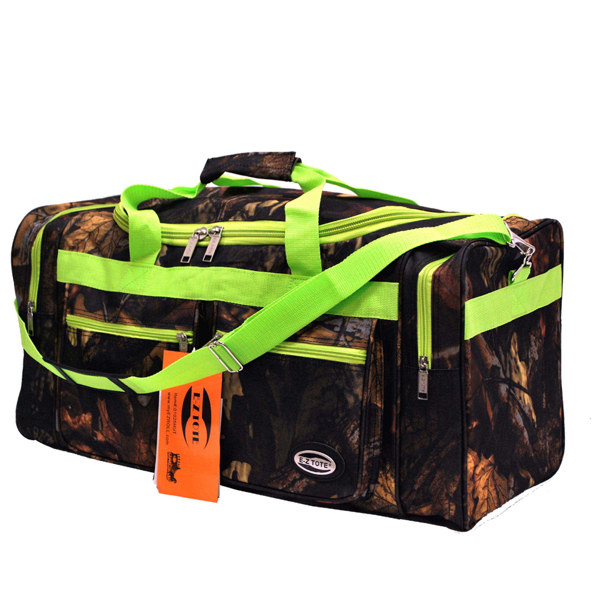 25" Tree Camo Duffle Bag with Lime Trim