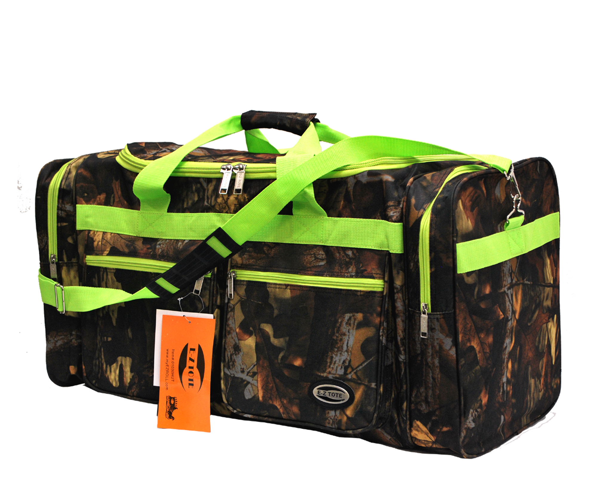 30" Tree Camo Duffel Bag with Lime Trim