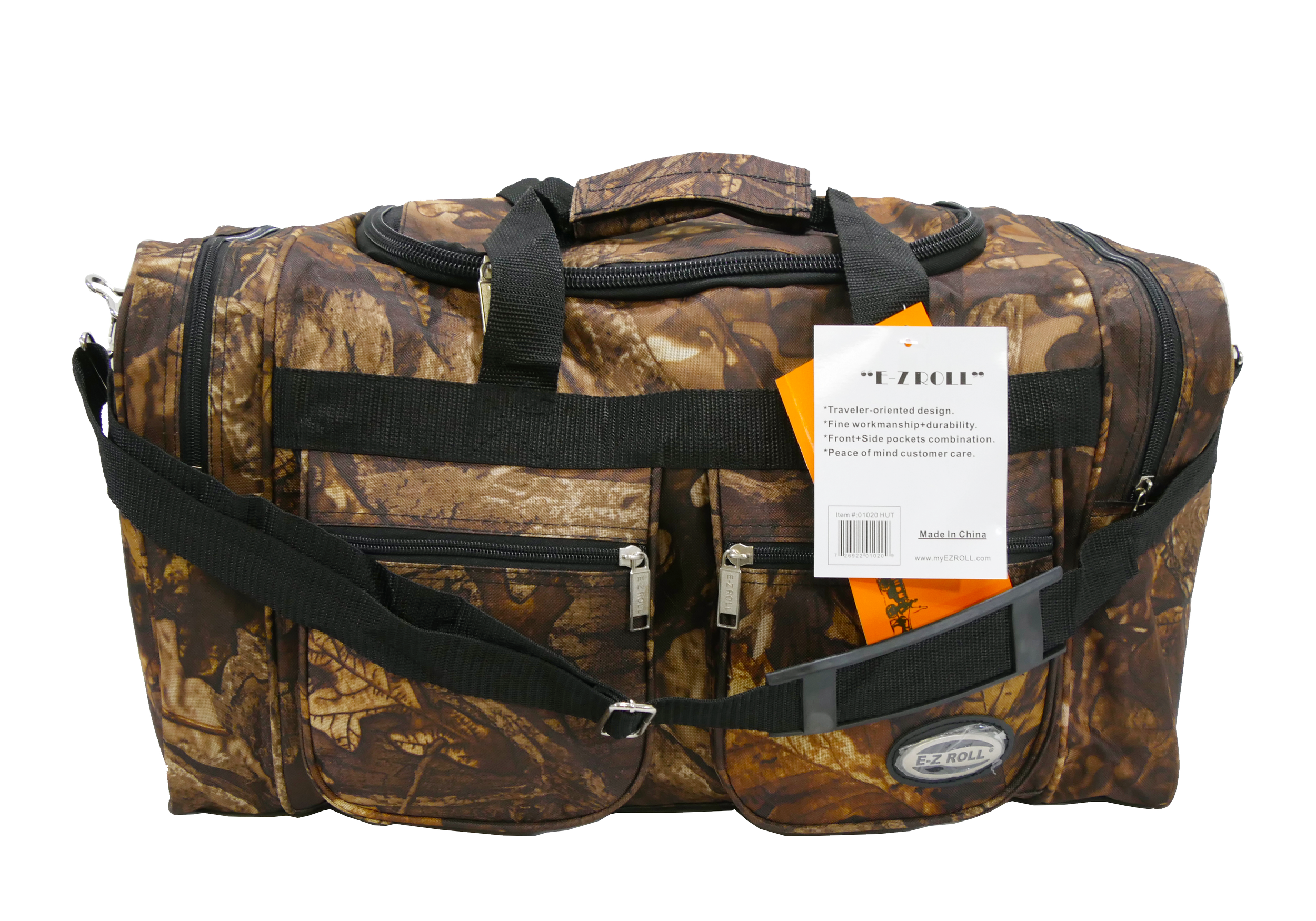 20" Tree Camo Duffel Bag with Black Trim