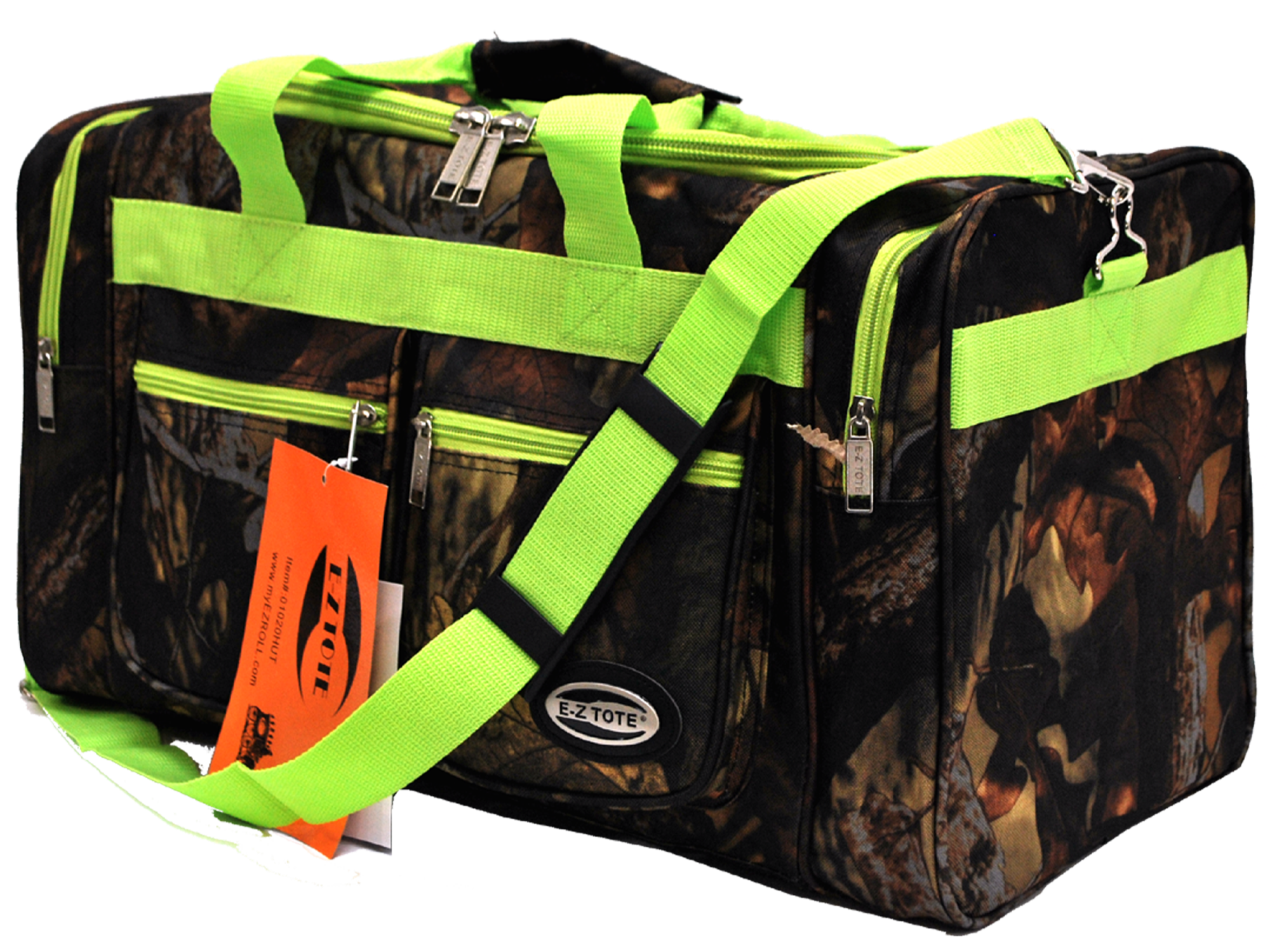 20" Tree Camo Duffel Bag with Lime Trim