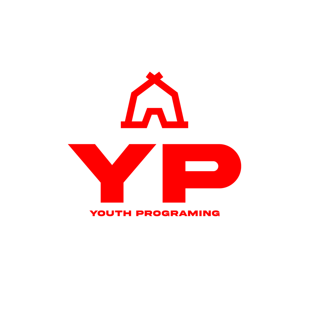 Logo for Youth Programming featuring stylized red tent above the initials YP and the words "YOUTH PROGRAMMING" at the bottom.