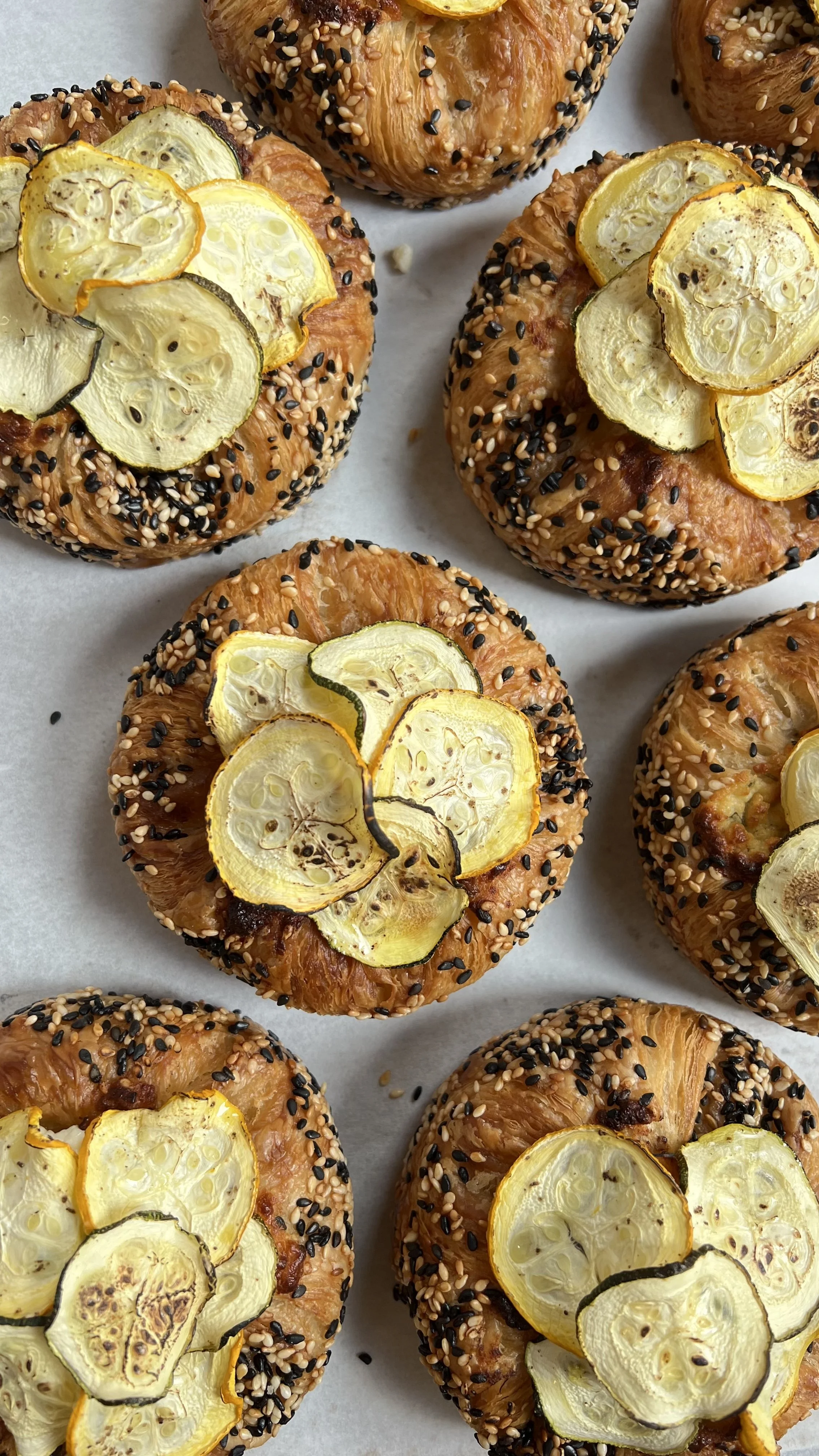 Courgette and homemade boursin cheese filling