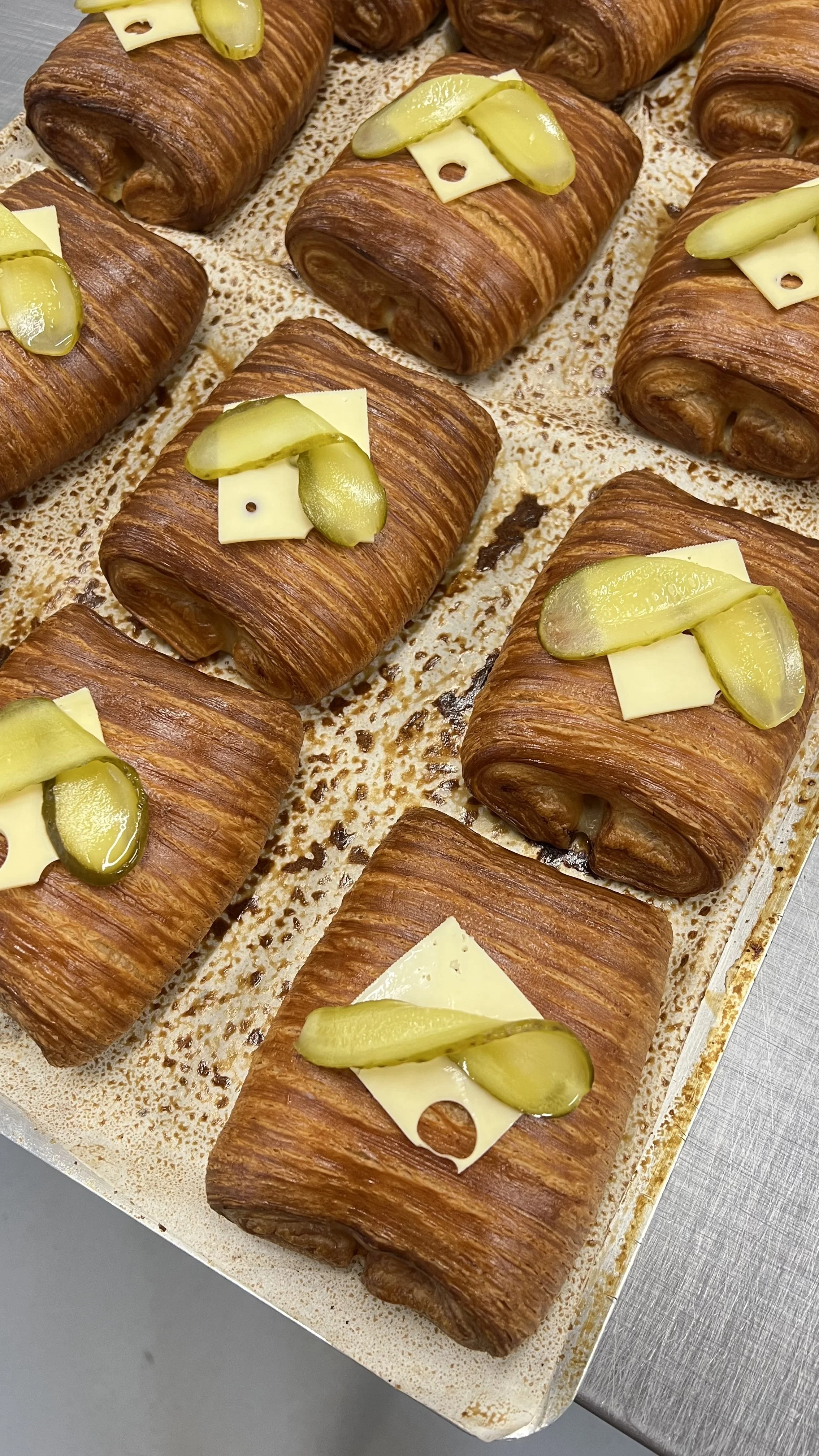 Pastrami, emmental and gherkin croissant
