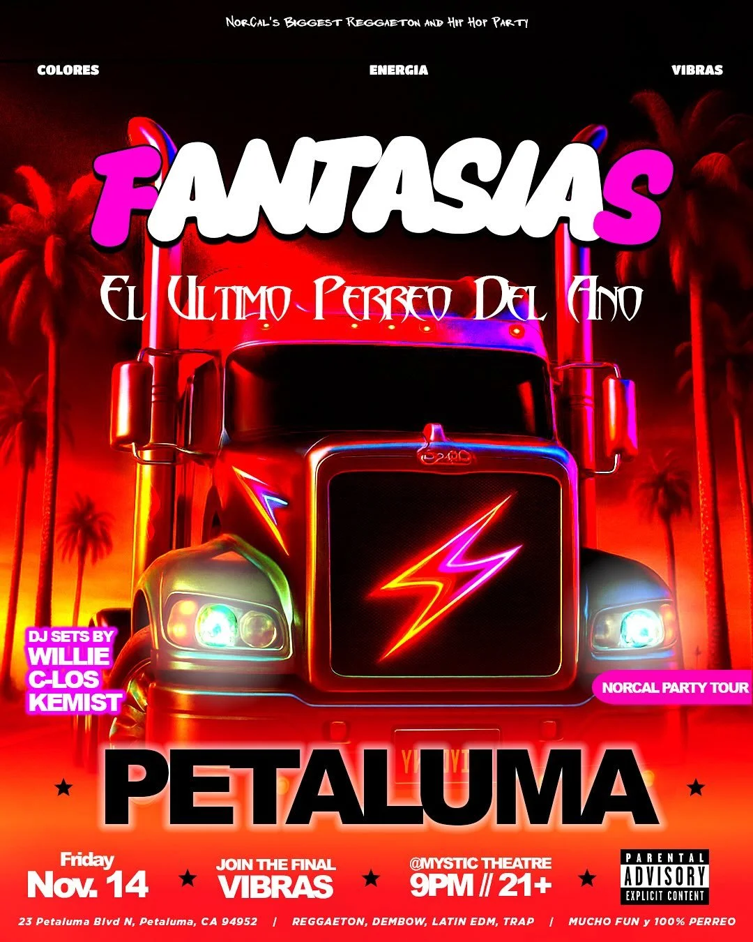 Petaluma! 🔥😈 Our last perreo of the year in the 707 is back with you! 🫵 Turn up the VIBRAS for one more perreo inside @mysticpetaluma 🐶 Friday November 14th

We have made Sonoma County our new palace of reggaeton and we can&rsquo;t wait for the f