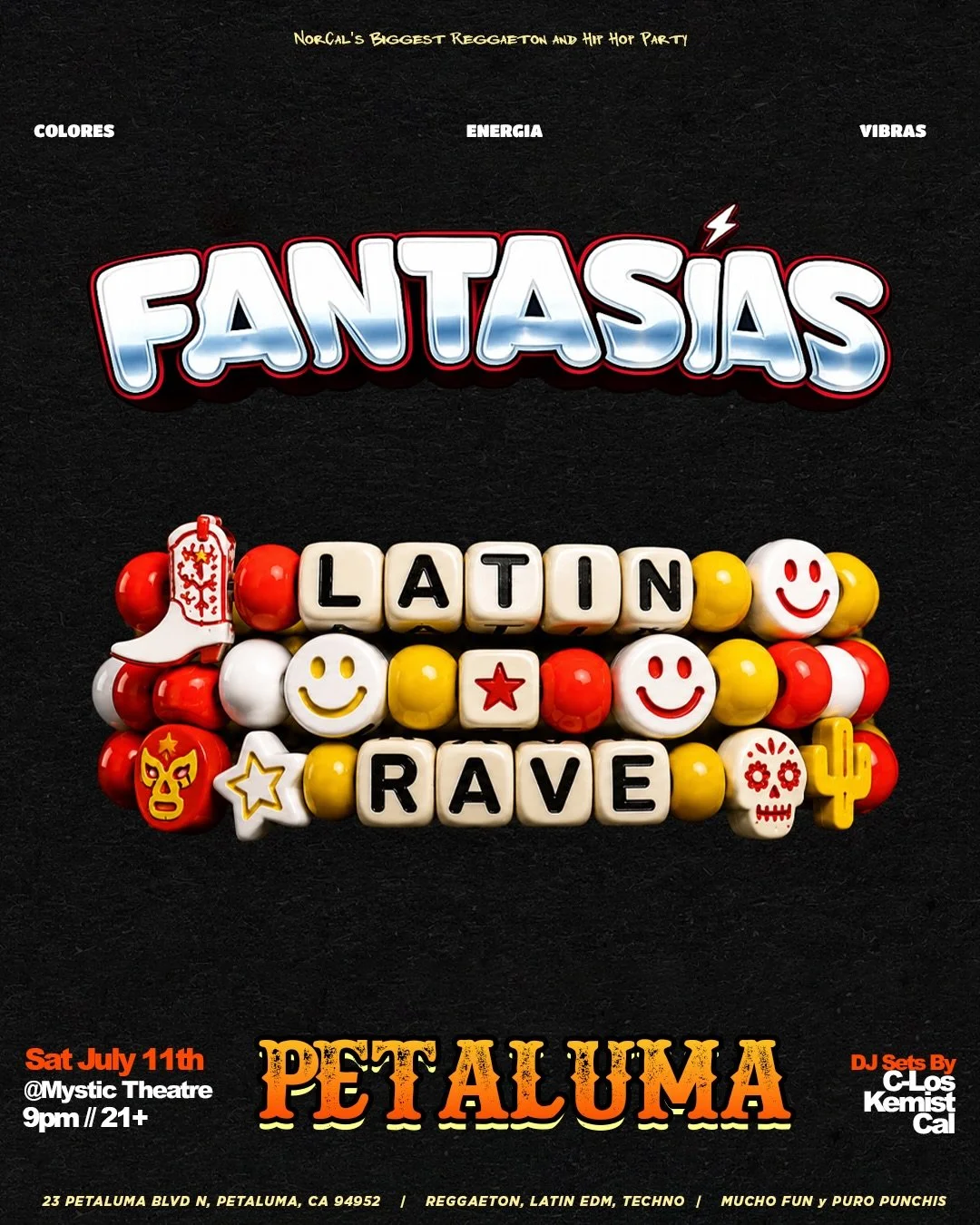 Petaluma! ⚠️ A Latin Rave is coming your way! Fanta&iacute;as is launching the FIRST EVER LATIN RAVE in your city ⚡️🌎 Meet us inside @mysticpetaluma on Saturday, July 11th for PURO PUNCHIS! 💥

Experience a whole new world of Latin EDM, Techno, Guar