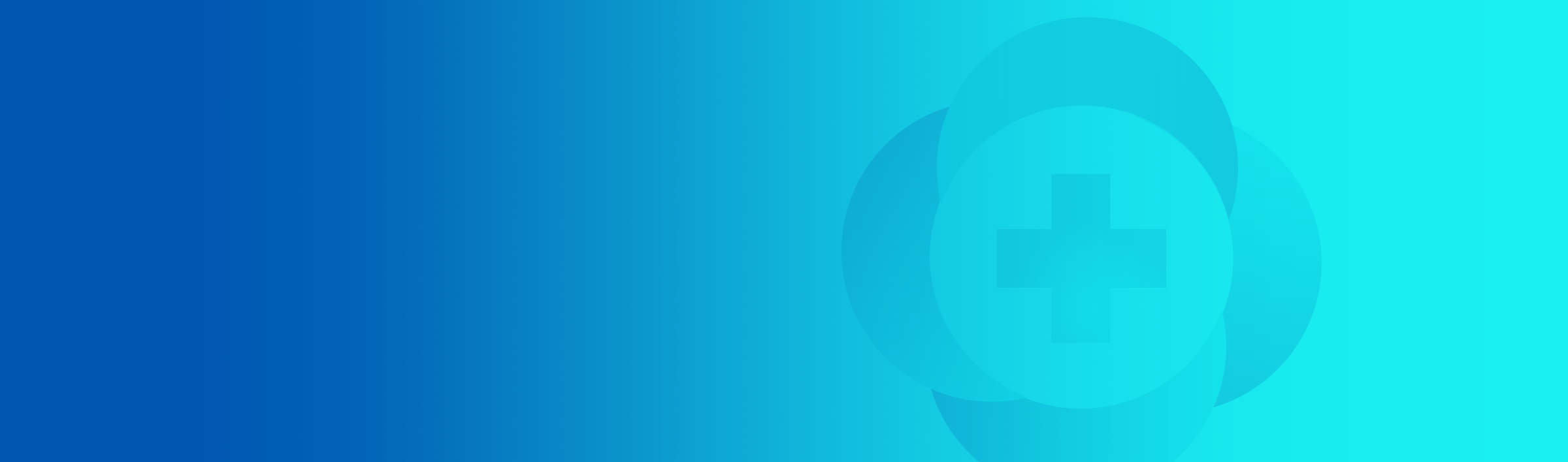 Digital medical background with a plus sign in the center, surrounded by circular abstract shapes in shades of blue.