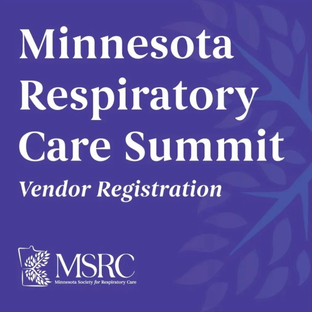 Hi again vendors 👋
Did you see vendor registration is OPEN for the brand new Minnesota Respiratory Care Summit this May!!
Register now on our new website to get the early bird discount and check out the limited amount of sponsorships you can &ldquo;