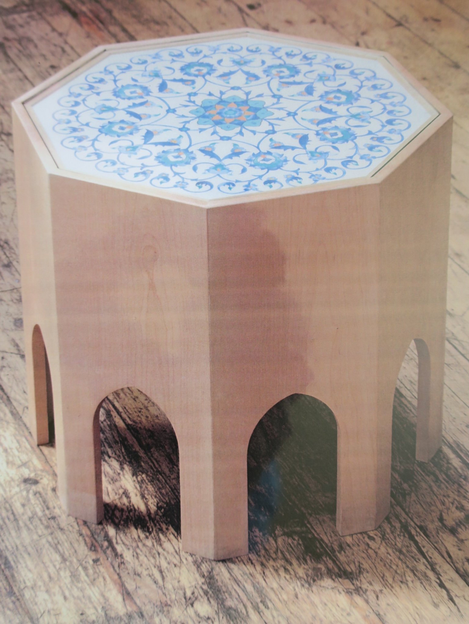 The Islimi Table: hand painted, on gesso, with natural pigments