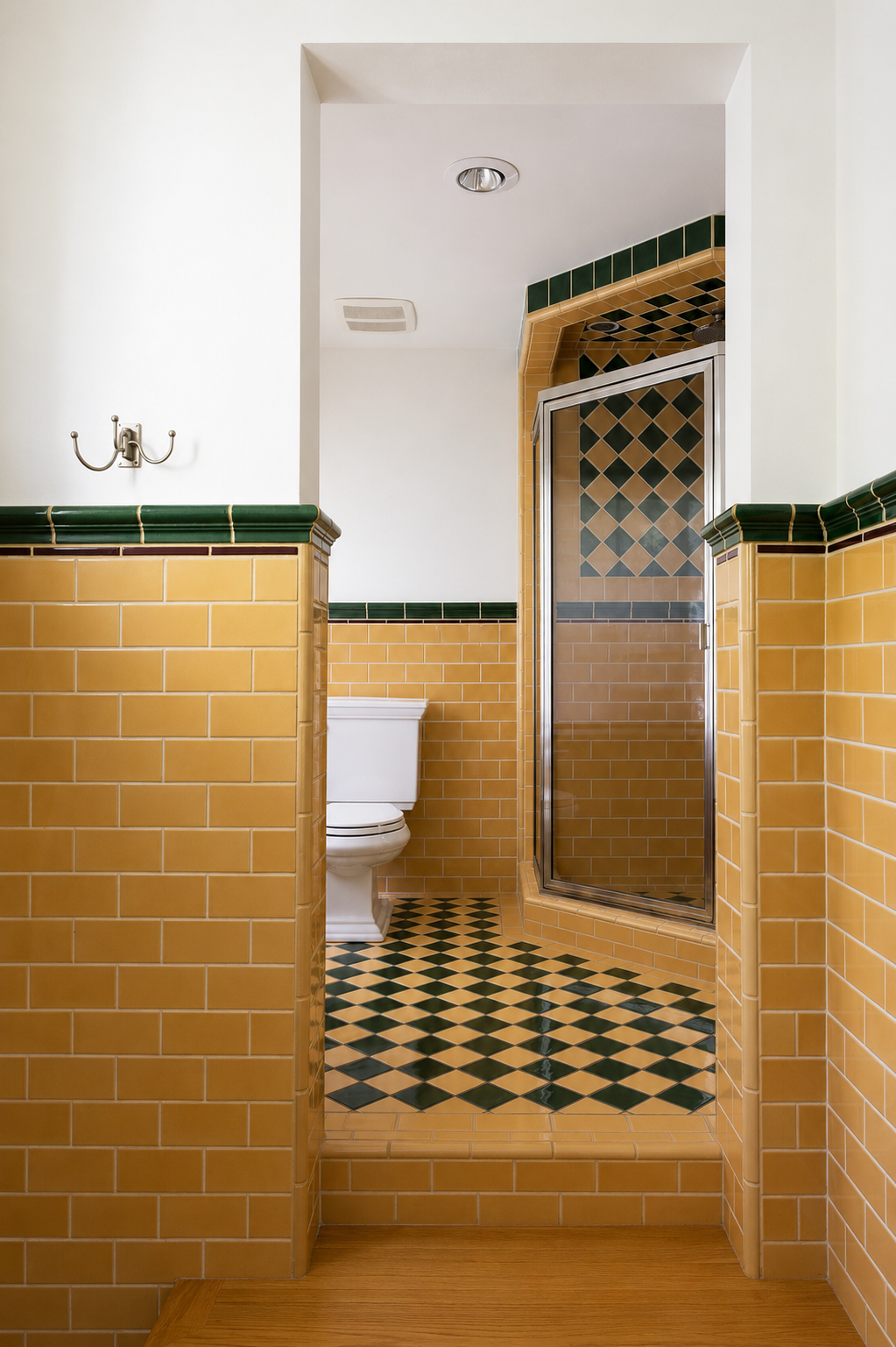 Spanish Revival bathroom renovation with handcrafted tilework, vintage-inspired detailing, and restored architectural features.