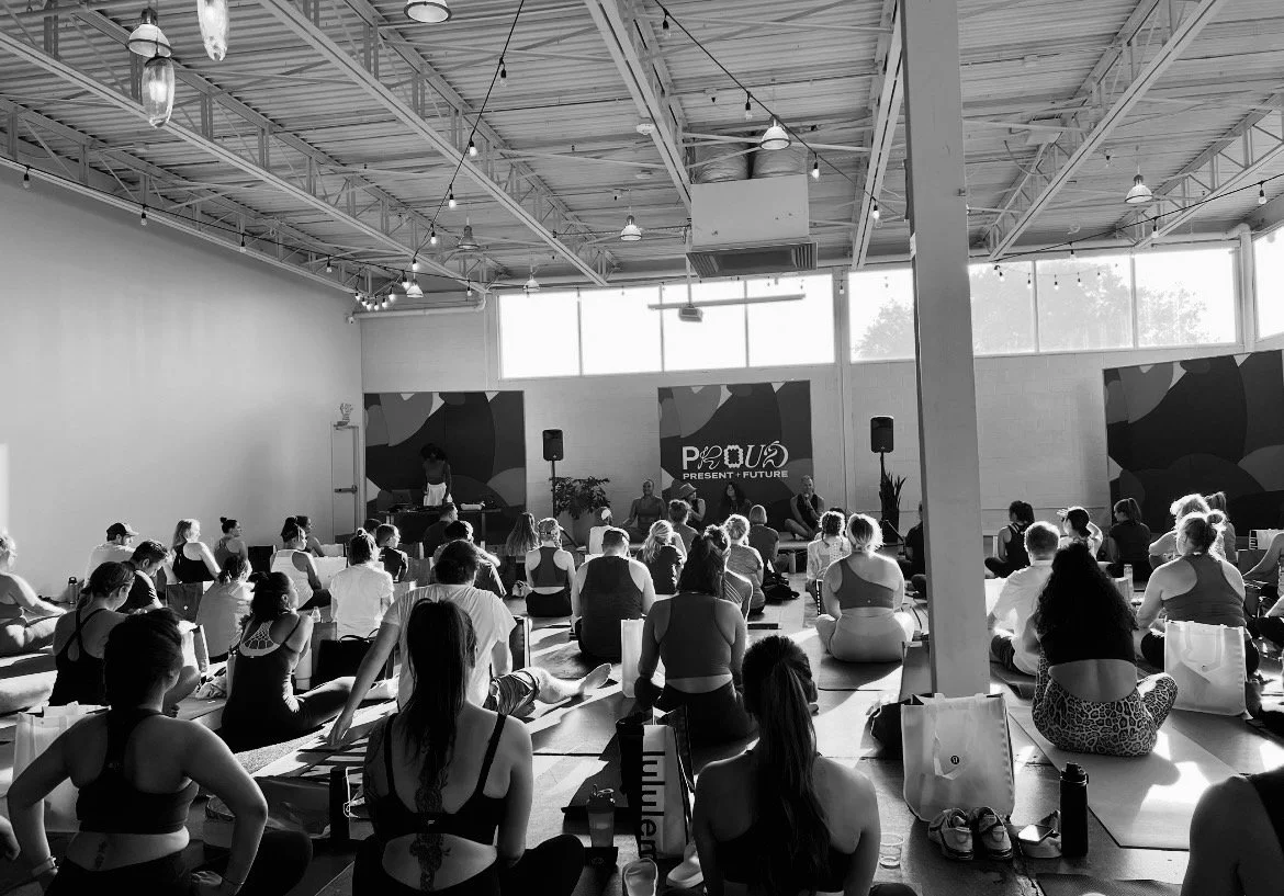 Community wellness gathering in a large indoor event space