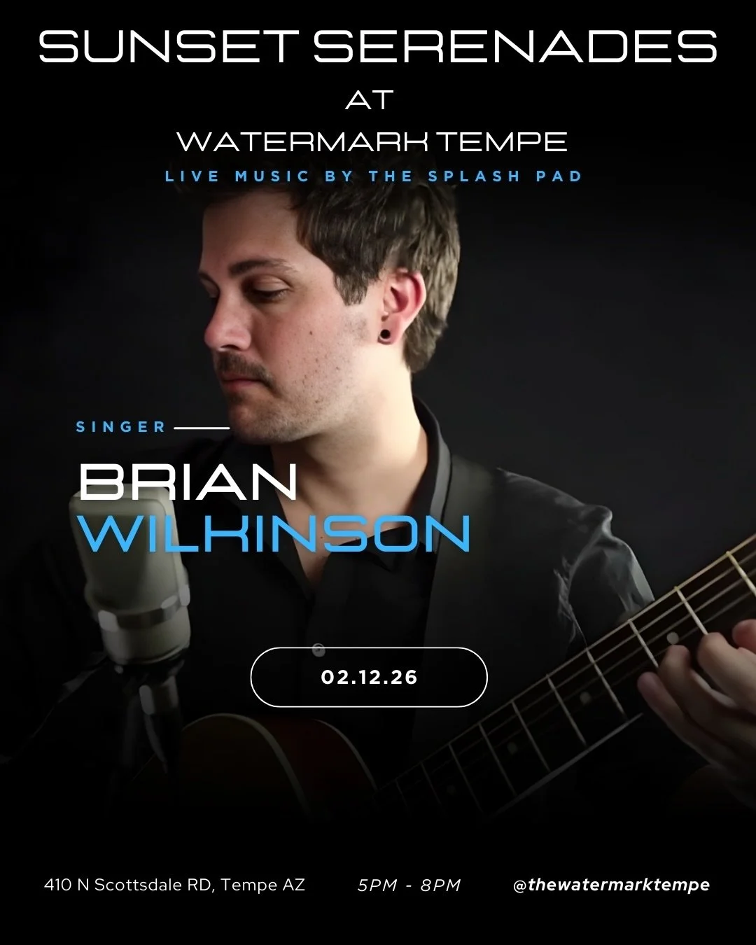 Your February plans continue at Watermark Tempe! 🎤 Catch live music every Thursday, Friday, and Saturday night by the Splash Pad

This weekend&rsquo;s lineup:
&bull; THU (2/12): Brian Wilkinson 
&bull; FRI (2/13): Jay Allan 
&bull; SAT (2/14): Jesse