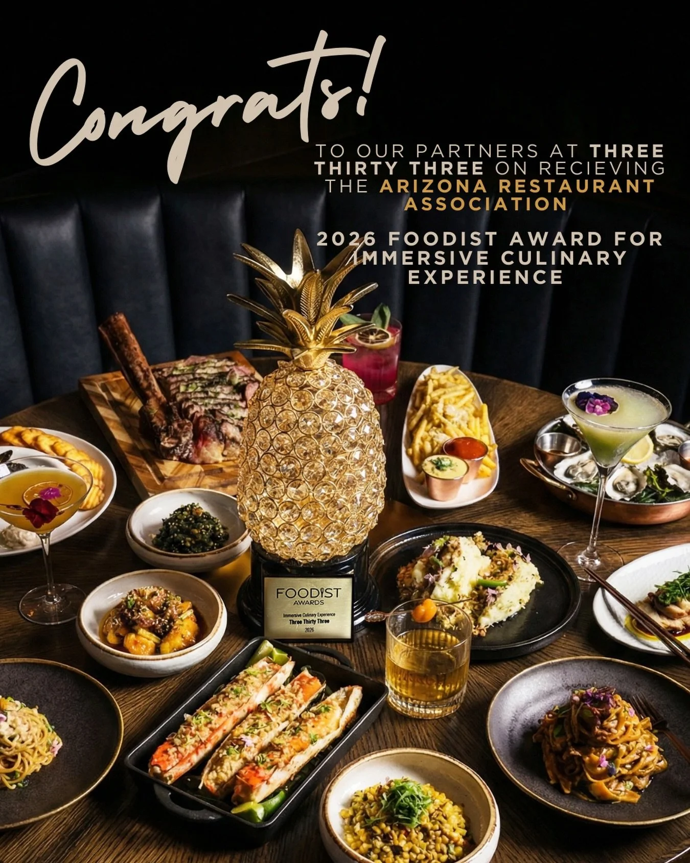 We are beyond proud to have award winning talent right here at Watermark!

A massive congratulations to our partners at Three Thirty Three @threethirtythreerestaurant for receiving the 2026
Foodist Award for Immersive Culinary Experience!

This prest